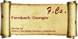 Fernbach Csongor névjegykártya